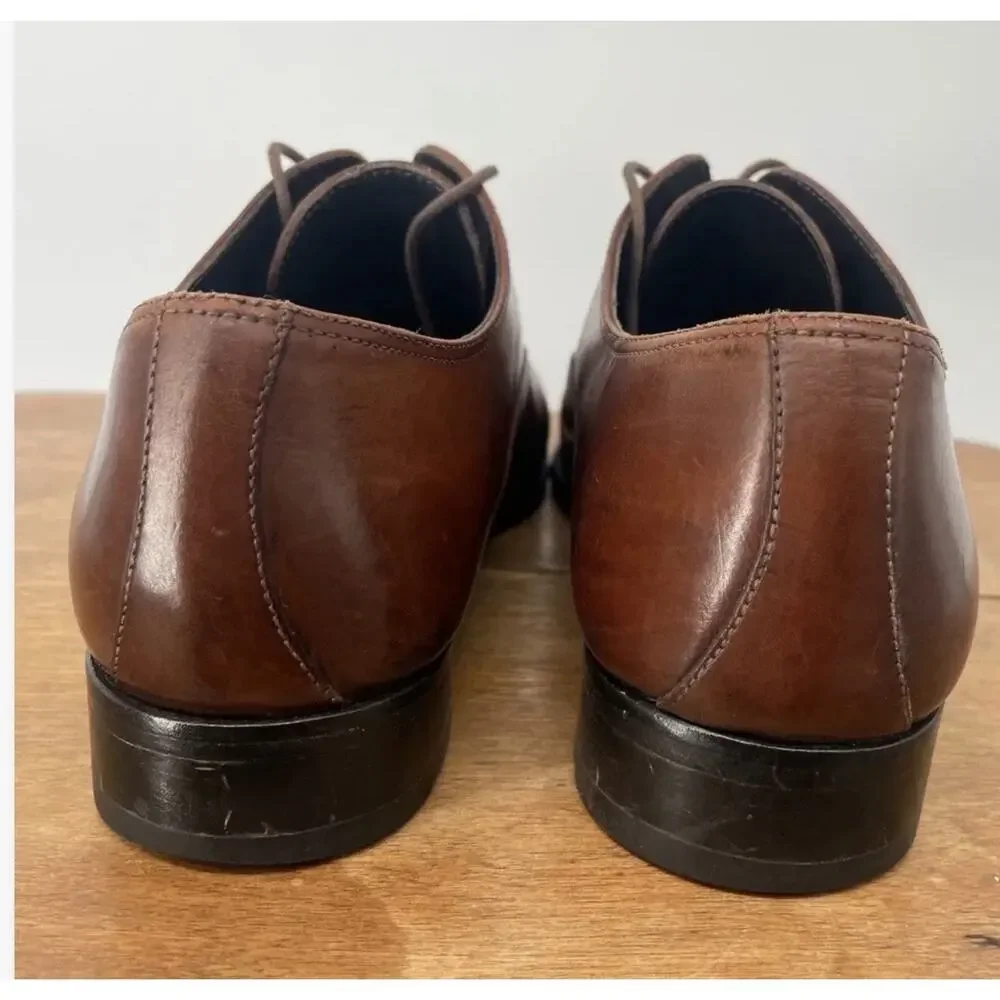 To Boot New York Adam Derrick Brown Leather Cap Toe Oxford Dress Shoes 8